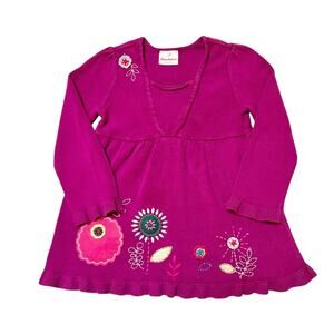 Hanna Andersson Knit Floral Sweater Dress Size 5